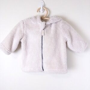 Hanna Andersson Marshmellow Fleece Bear Hoodie Jacket Cream Baby Sz‎ 3-6m